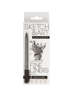 Набор линеров утолщенных Sketch&Art черного цвета, 4 шт. 36-0032
