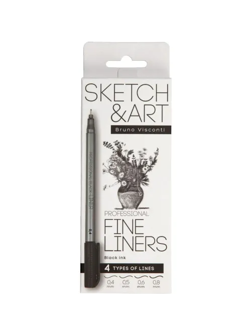 Набор линеров утолщенных Sketch&Art черного цвета, 4 шт. 36-0032