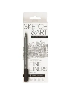 Набор линеров тонких Sketch&Art черного цвета, 4 шт. 36-0031