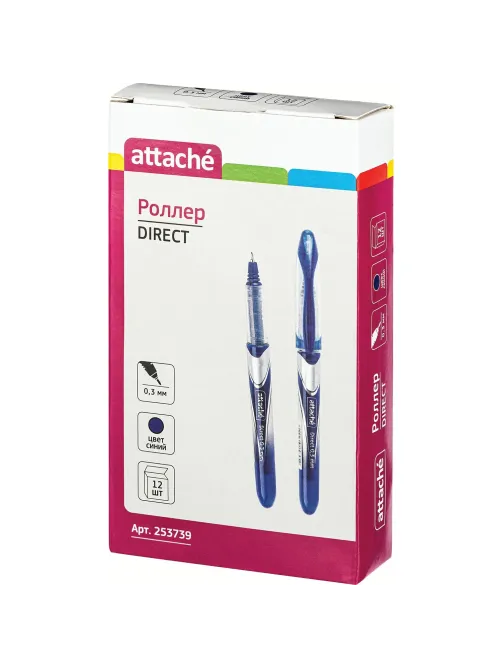 Роллер Attache Direct игольчат.након. 0.3мм синий
