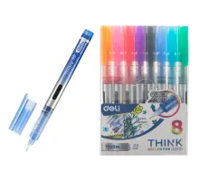 Набор роллеров Deli Think, шарик 0,5 мм, линия 0,35 мм, 8 цветов EQ300-8C