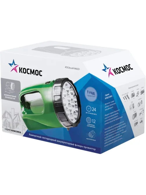 Фонарь светодиодный аккум. КОСМОС Accu 9199LED, 12 LED , 4V3AH