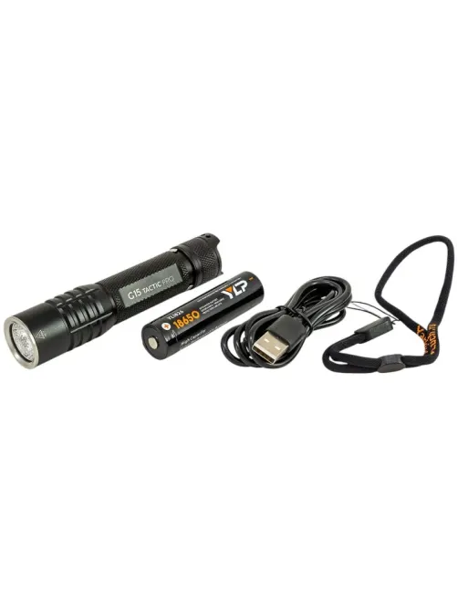 Фонарь ручной ЯРКИЙ ЛУЧ G15 Tactic Pro аккумулятор 18650 входит в комплект
