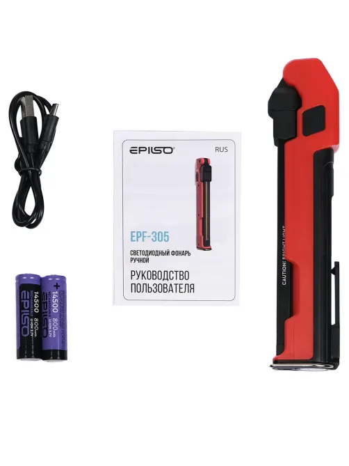 Фонарь EPILSO EPF-305 (карманный, 10W COB + 1LEDx3W, аккум. 2х14500)