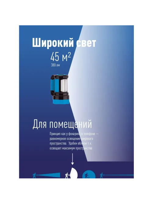Фонарь ручной светодиодный аккум KOSMOS PREMIUM 9107WUSB 7WLED 220V/12VUSB
