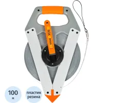 Рулетка измерительная 100 м сталь + нейлон RGK R100