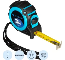 Рулетка 3мх16 мм с автостопом  Topfort Extra