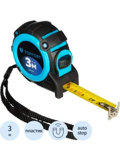 Рулетка 3мх16 мм с автостопом  Topfort Extra