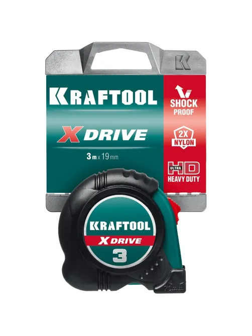 Рулетка KRAFTOOL  X-Drive, 3 м х 19 мм (34122-03-19)