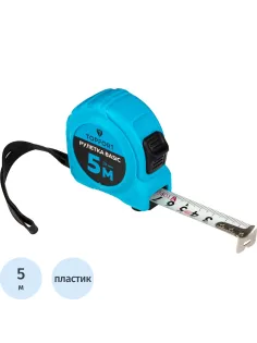 Рулетка Topfort BASIC 5мх19мм, пласт корпус, 2 стопора
