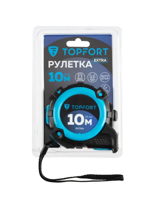 Рулетка 10мх25 мм с автостопом, Topfort Extra
