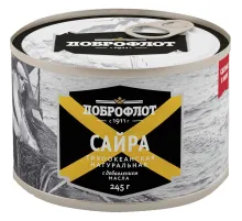 Сайра консервированная Доброфлот тихоокеанская с доб. масла, 245г