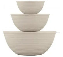 Набор салатников Cardamom (1,2+2,3+4,1 л) с крышками латте