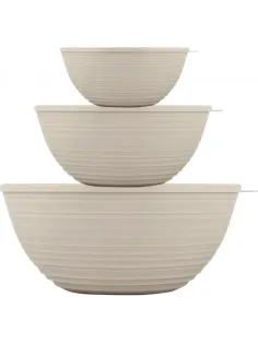 Набор салатников Cardamom (1,2+2,3+4,1 л) с крышками латте