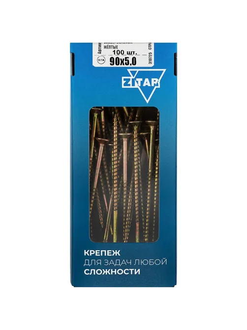 Саморезы универсальные  90х5,0 мм (100 шт/уп) желтые  Zitar (102267)