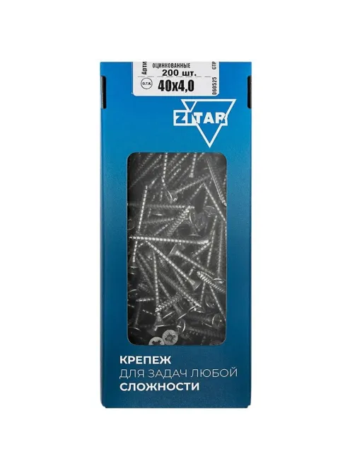 Саморезы универсальные  40х4,0 мм (200 шт/уп)  оцин.  Zitar (102182)