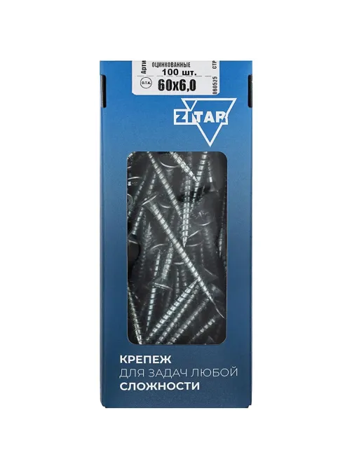 Саморезы универсальные  60х6,0 мм (100 шт/уп) оцин. Zitar (102208)