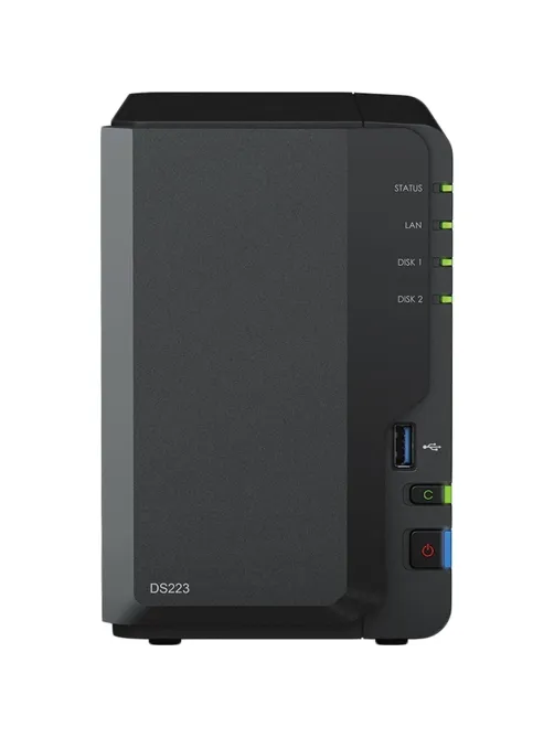 Сетевое хранилище Synology DS223 2x2.5/3.5 SATA/Realtek RTD1619B/2GB DDR4