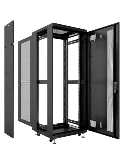 Шкаф напольный 19, 42U Cabeus ND-SC-42U60/120-BK 600x1200mm передн и задн