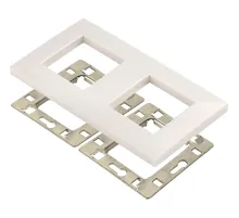 Модуль LANMASTER LAN-FRS45x45/2-WH рамка 2-постовая 45х45, с суппортами,бел