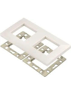 Модуль LANMASTER LAN-FRS45x45/2-WH рамка 2-постовая 45х45, с суппортами,бел