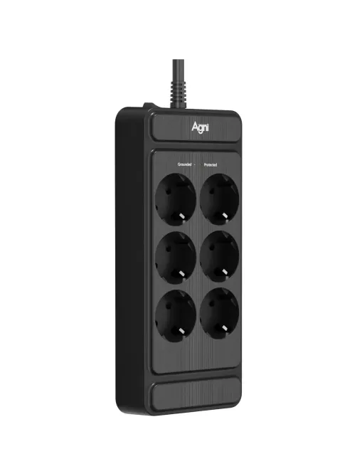 Сетевой фильтр AGNI 6р/3м,черный(TP-FS6E-3m-black)