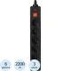 Сетевой фильтр Buro 600SH-3-B 3м (6 розеток) черный