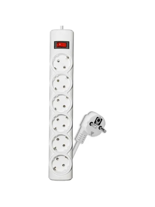 Сетевой фильтр PROGIX PG644 6р/10м/3,5кВТ/16А заземление, белый, ПВС 3х1.5