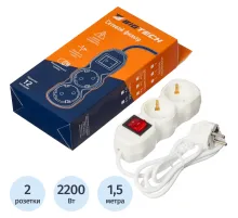 Сетевой фильтр BigTech ST210-1,5-W(2р/1,5м/10А/2,2кВт/3х0,75 мм2/белый)