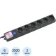 Сетевой фильтр Power Cube 6р/3м, 16А/3,5кВт,3x1,0, черн(SPG6-B3M)