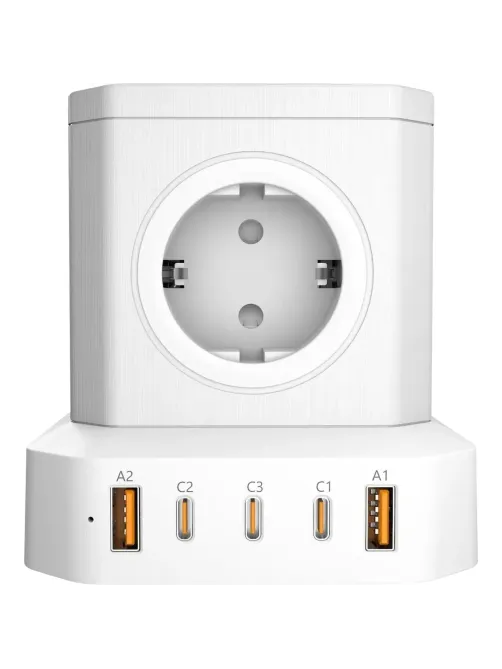 Сетевой фильтр AGNI 5р/2м,белый, 2USB +3Type-C 65(TP-VE5U5E-C-2m-white)