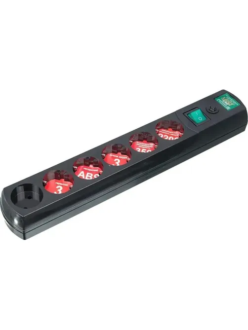 Сетевой фильтр Most LRG 6р/1.6м черный (пакет ПЭ) LRG 6-1.6-Ч