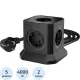 Сетевой фильтр AGNI  5р/2м,черный(TP-VE4U5E-2m-black)