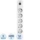 Сетевой фильтр Powercom SP-06W 1,8 м (6 розеток) белый/серый