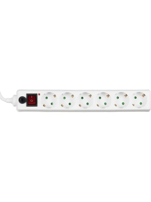 Сетевой фильтр BigTech CD6-1,8W15 (6р/1,8м/16А/3680 Вт 1,5мм белый)