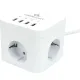 Сетевой фильтр Cablexpert Cube 3р/1,5м, 10А, 4хUSB, белый(CUBE-3-U4-W-1.5)