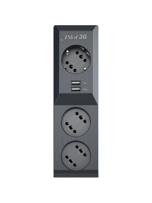 Сетевой фильтр PILOT 3G (3 евро+2 USB/3м/10А/150Дж/черный)