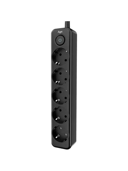 Сетевой фильтр AGNI 5р/2м,черный(TP-FD5E-2m-black)