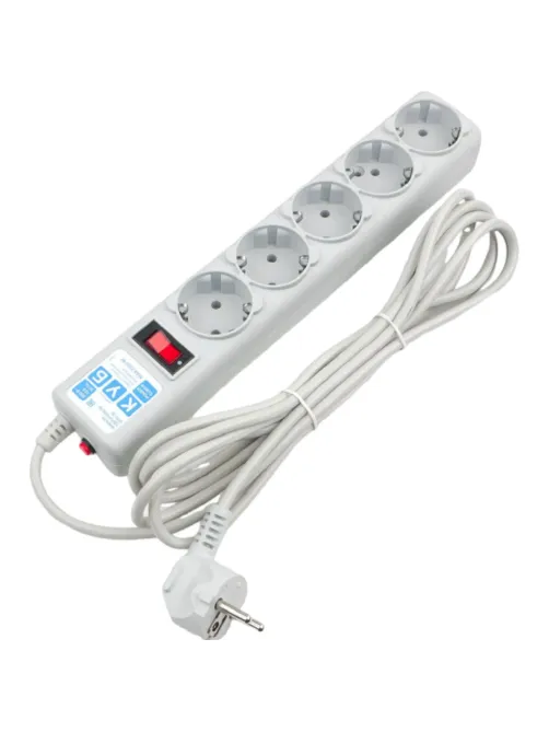 Сетевой фильтр Power Cube B 1.9 м 5 розеток (серый) 10А/2,2кВт(SPG-B-6)