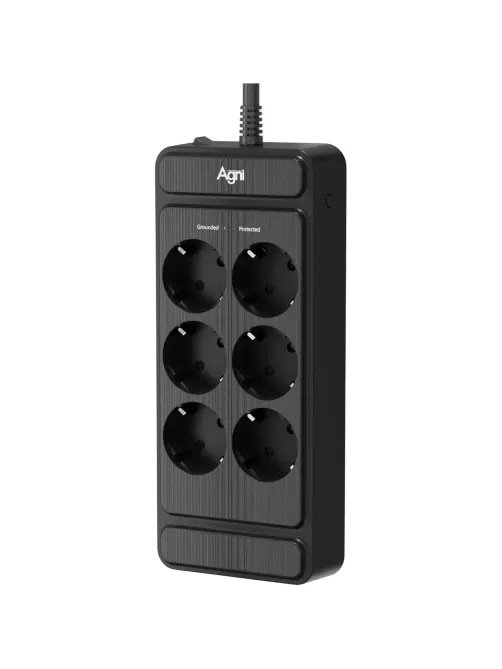 Сетевой фильтр AGNI 6р/3м,черный(TP-FS6E-3m-black)