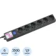 Сетевой фильтр Power Cube 6р/1,9м, 16А/3.5кВт,3x1,0, черн(SPG6-B1,9M)
