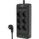 Сетевой фильтр AGNI 6р/3м,черный,3USB-A+1USB-C(TP-FS4U6E-C-3m-black)