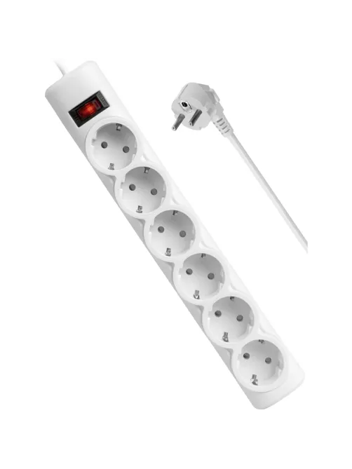 Сетевой фильтр Defender  DFS 153 3 м, белый, 6 розеток(99490)