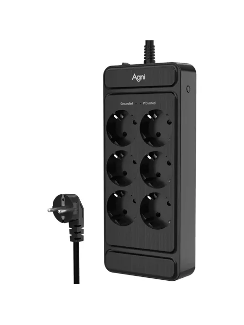 Сетевой фильтр AGNI 6р/3м,черный(TP-FS6E-3m-black)