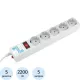 Сетевой фильтр Power Cube B 5.0 м 5 розеток (серый) 10А/2,2кВт (SPG-B-15)