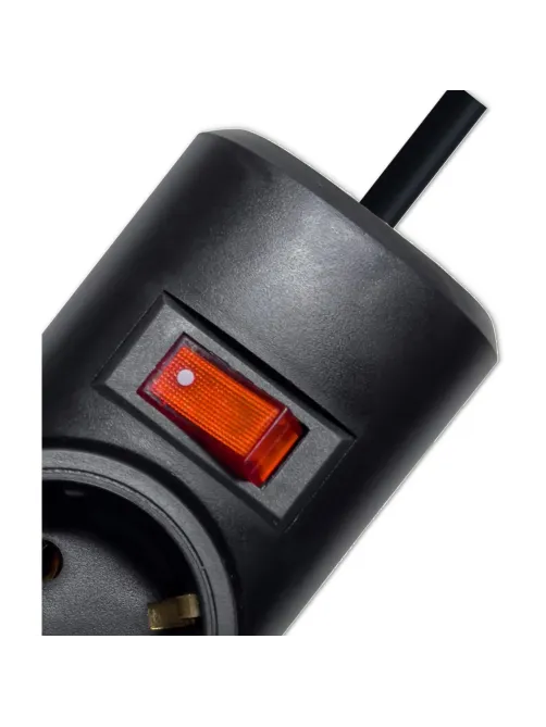 Сетевой фильтр PROGIX PG335 3р/2м/2,2кВт/10А заземление, черный, ПВС 3х0.75