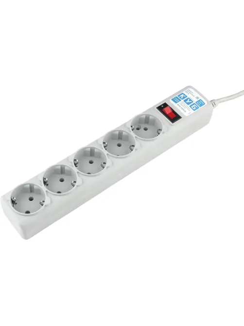 Сетевой фильтр Power Cube B 5.0 м 5 розеток (серый) 10А/2,2кВт (SPG-B-15)
