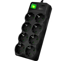 Сетевой фильтр SVEN SF-08E-16 1,8 м 8 розеток, 16А черный