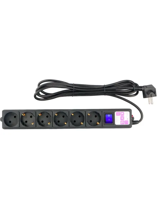 Сетевой фильтр Power Cube 6р/3м, 16А/3,5кВт,3x1,0, черн(SPG6-B3M)