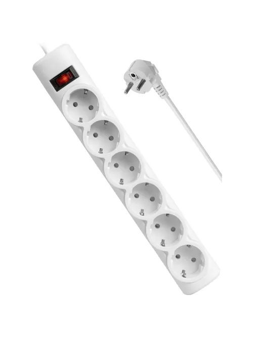Сетевой фильтр Defender  DFS 155 5 м, белый, 6 розеток(99493)